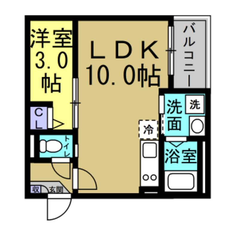 JACK SHINKAIIV(1LDK/1階)の間取り写真