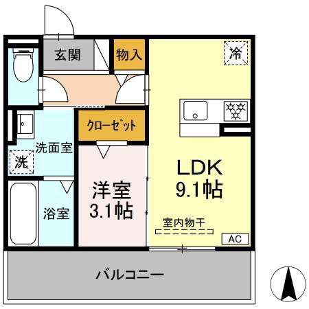 AVANT(1LDK/1階)の間取り写真