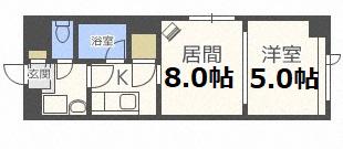 NACビル豊平(1DK/6階)の間取り写真