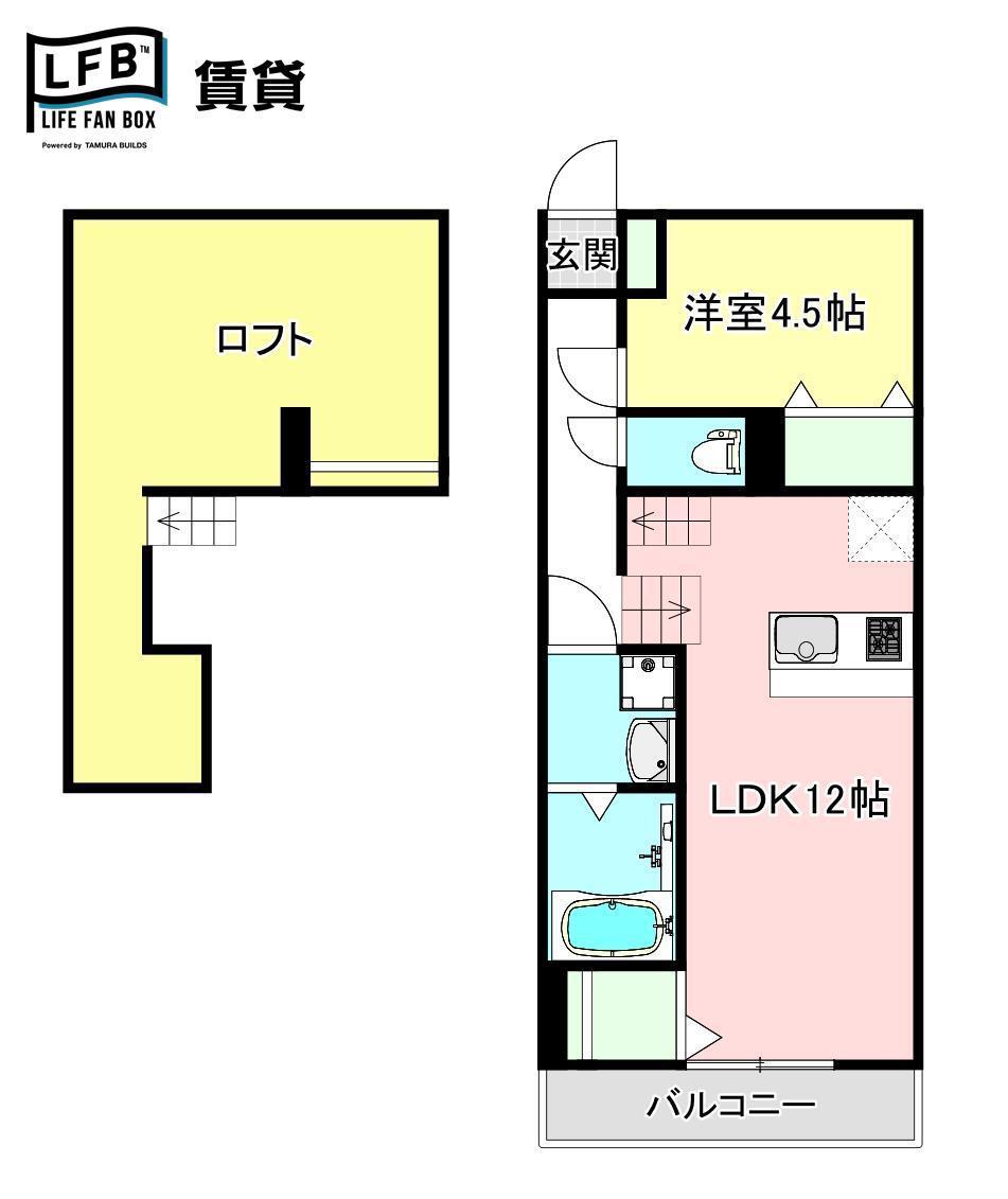 LFB APARTMENT寿町(1LDK/1階)の間取り写真