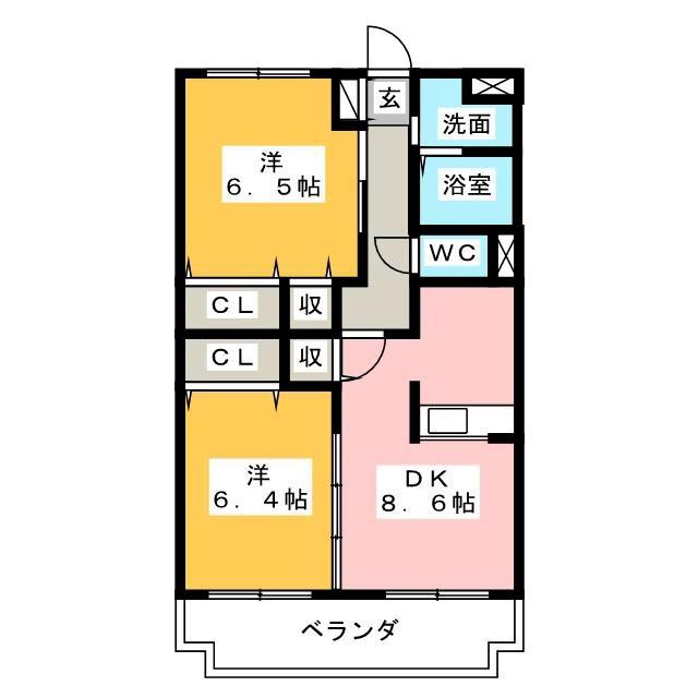 フォーレスト(2DK/1階)の間取り写真