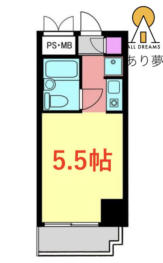 パーク・ノヴァ横浜五番館(ワンルーム/2階)の間取り写真