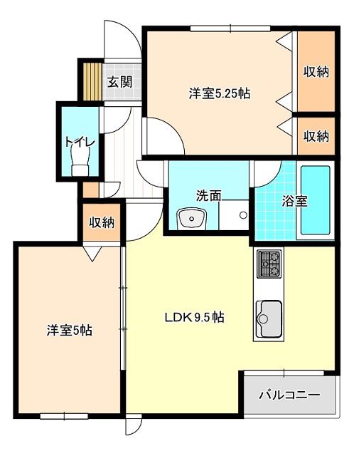 LUCASAII(2LDK/1階)の間取り写真
