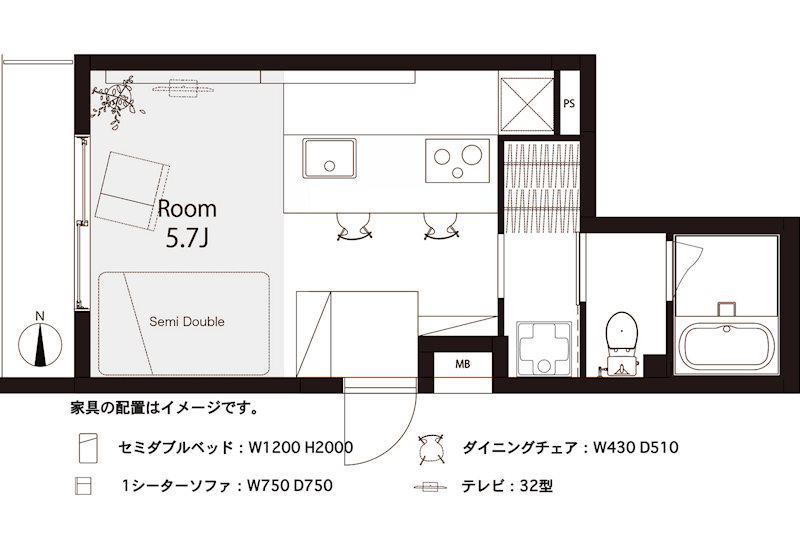 フリーディオ上荻(ワンルーム/3階)の間取り写真