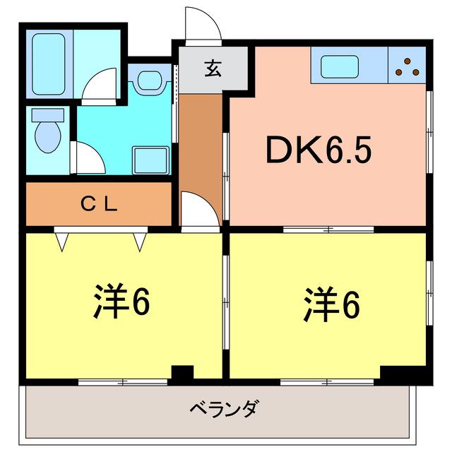 オリエント1(2DK/2階)の間取り写真