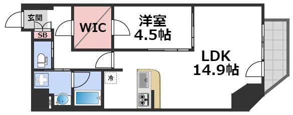 アーバネックス・大手前(1LDK/3階)の間取り写真