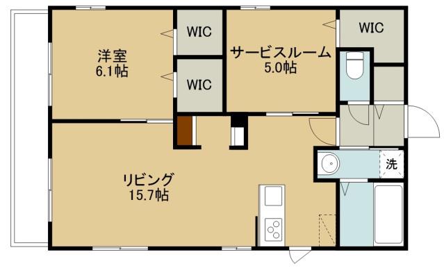 メゾン イル ウエスト(1SLDK/1階)の間取り写真