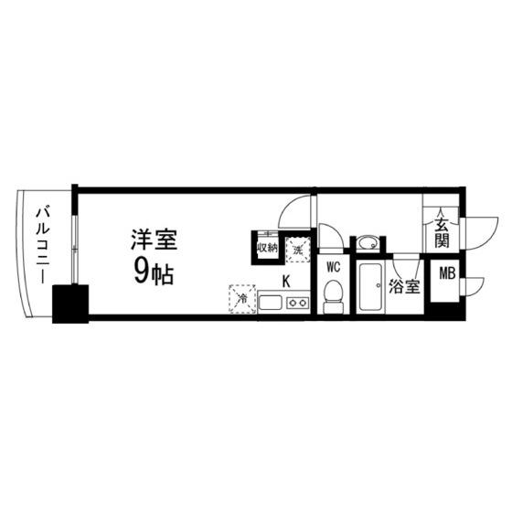 ロイヤルパーク五橋(ワンルーム/3階)の間取り写真