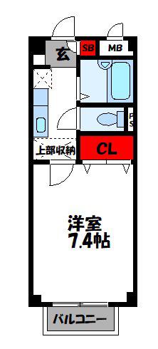 エクセル杉(1K/1階)の間取り写真