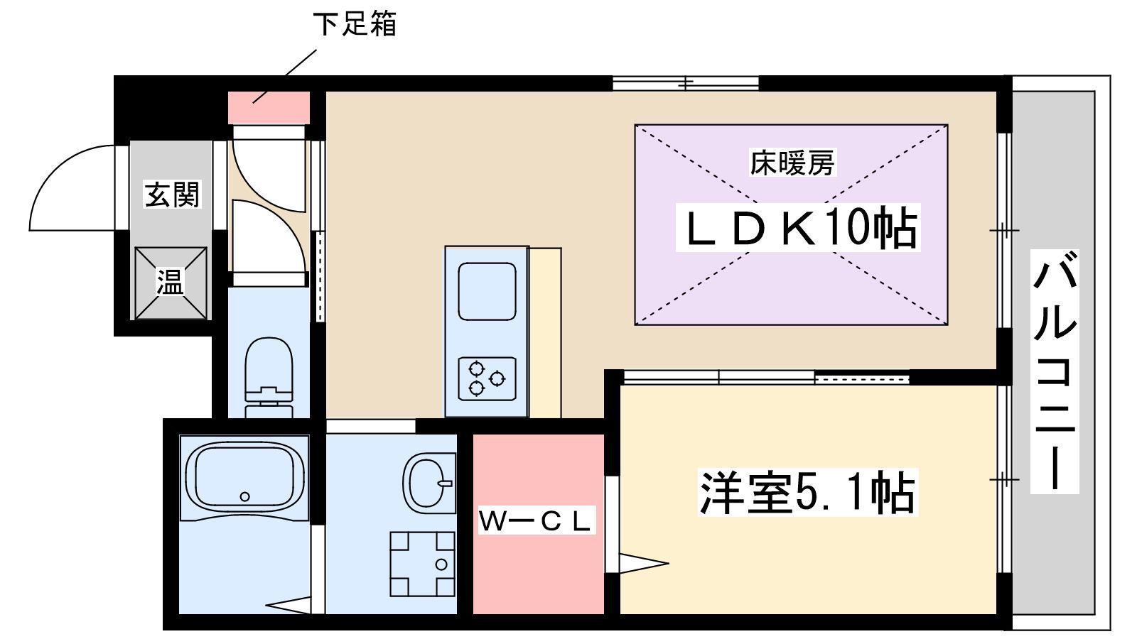 第21関根マンション(1LDK/12階)の間取り写真