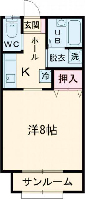 アーバんハイツA(1K/2階)の間取り写真
