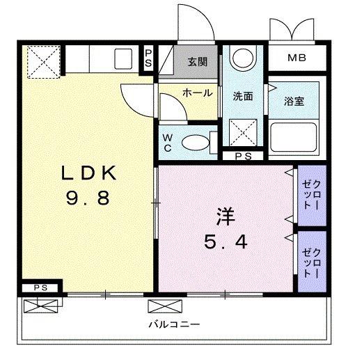 アンソレイエ町屋(1LDK/3階)の間取り写真
