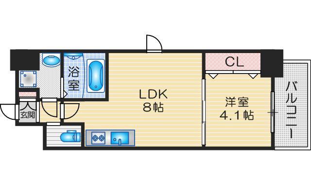 ワールドアイ大阪緑地公園(1LDK/5階)の間取り写真