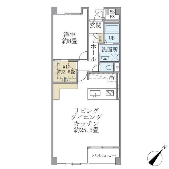 グランマルジュ市ヶ谷(1LDK/3階)の間取り写真