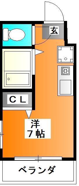 ビレッジ中根(ワンルーム/3階)の間取り写真
