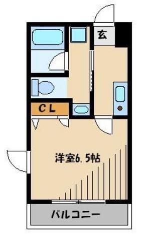 ヴァンヴェール(1K/4階)の間取り写真