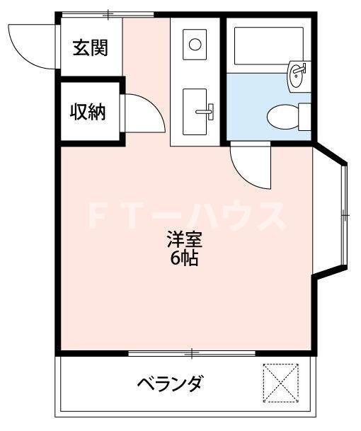 ローズアパートQ16番館(ワンルーム/2階)の間取り写真