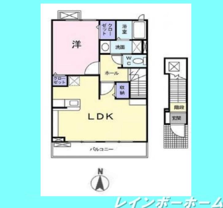 アマリージュII(1LDK/2階)の間取り写真