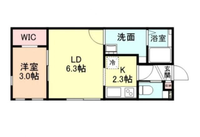 コモド太閤山II(1LDK/1階)の間取り写真