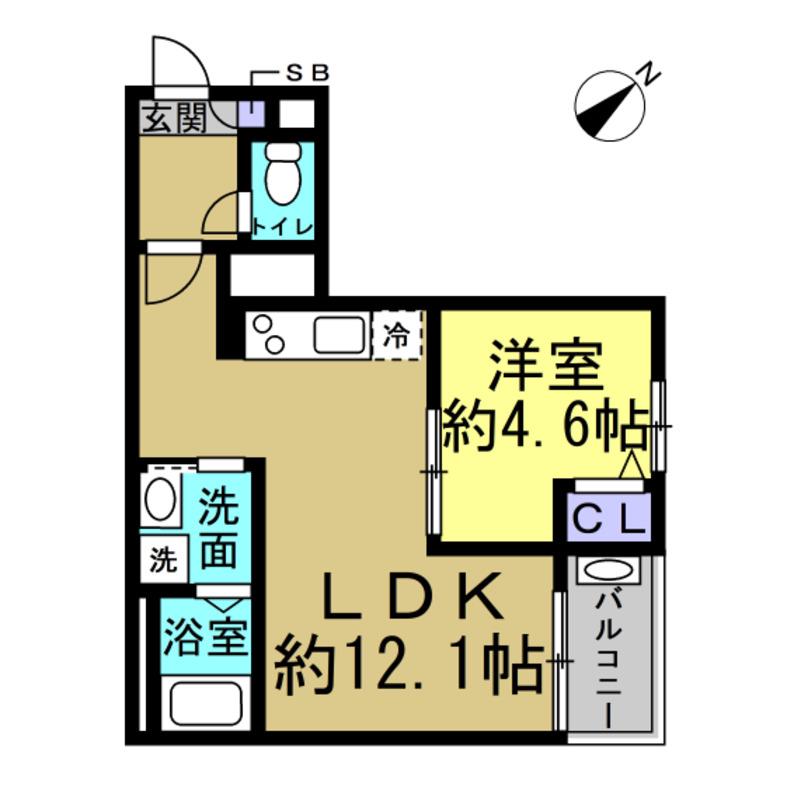 JACK YAWATA IV(1LDK/2階)の間取り写真