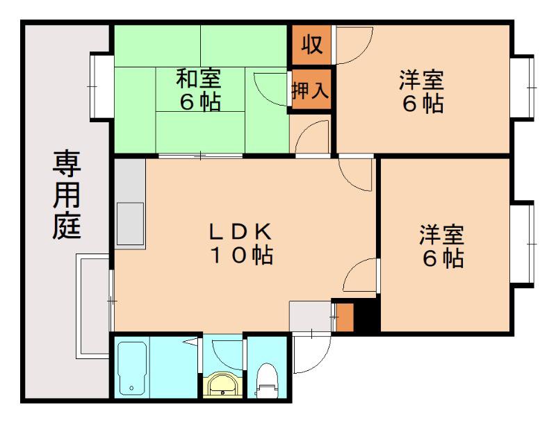 レピュート三苫(3LDK/2階)の間取り写真