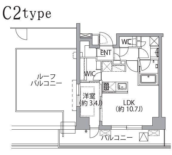 レスピール蓮根(2LDK/7階)の間取り写真