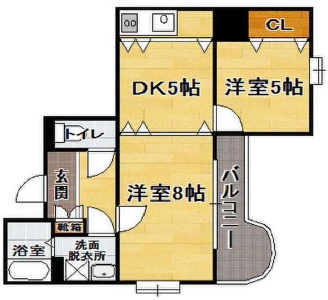 ステイツ平尾(1LDK/1階)の間取り写真