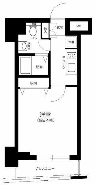 レーヴ東京イースト フェルクルール(ワンルーム/3階)の間取り写真