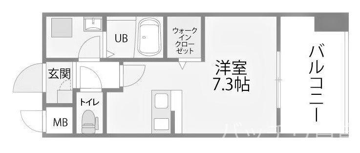 トラストレジデンス博多駅南(ワンルーム/8階)の間取り写真
