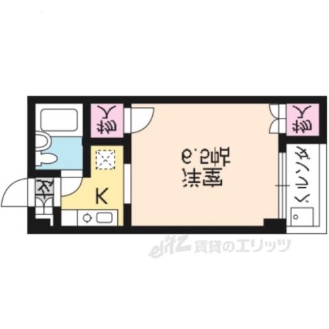 シェルブリュー西院(1K/4階)の間取り写真