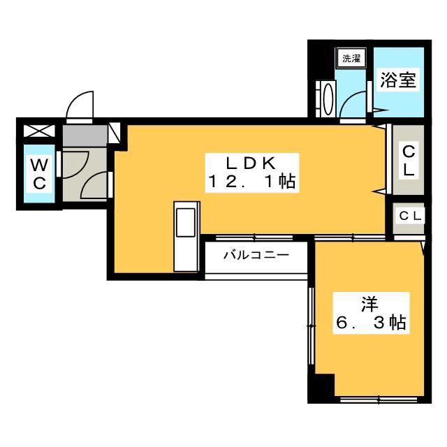 KENEDIX千葉中央(1LDK/2階)の間取り写真