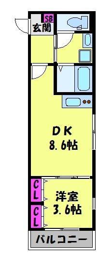 パークメゾン表参道(1LDK/1階)の間取り写真