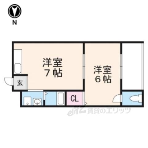 寺田コーポ(2K/2階)の間取り写真