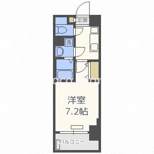 アスヴェル大阪城ウエストII(1K/4階)の間取り写真