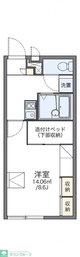 レオパレスハウゼブリューヘン(1K/1階)の間取り写真