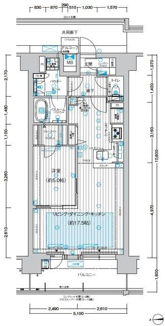 プレサンスロジェ庄内通駅前(1LDK/10階)の間取り写真