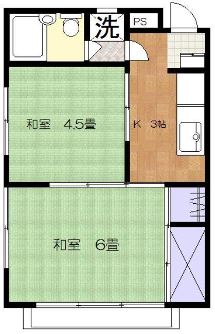 メゾン原田(2K/2階)の間取り写真