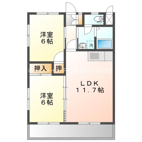 レジデンシアNOV(2LDK/1階)の間取り写真