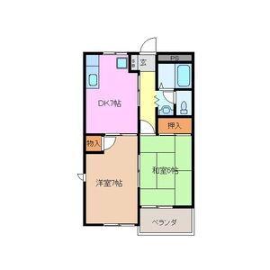 近鉄名古屋線 磯山駅 徒歩13分 2階建 築32年(2DK/2階)の間取り写真