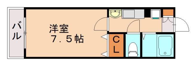 セリバテール新宮A(1K/1階)の間取り写真