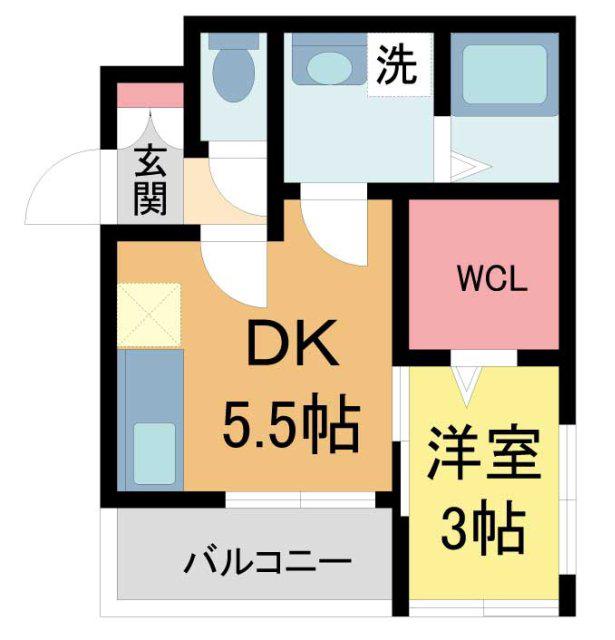 アヴィータ豊島北(1DK/1階)の間取り写真