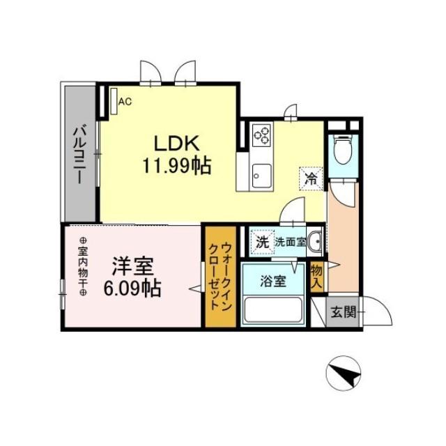 D-ROOM プラシードK(1LDK/2階)の間取り写真