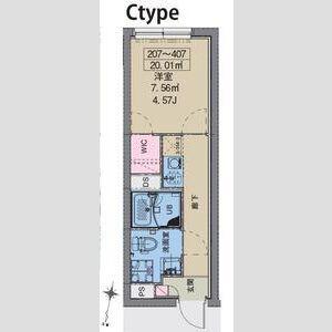 MAXIV CITY八幡山(1K/3階)の間取り写真