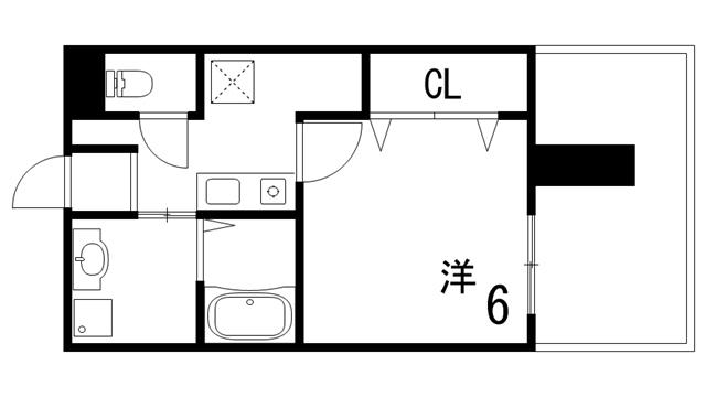 マグノリアパレス(1K/4階)の間取り写真