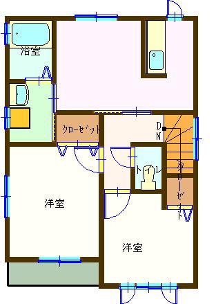 ブランシェ中央C棟(2LDK/2階)の間取り写真