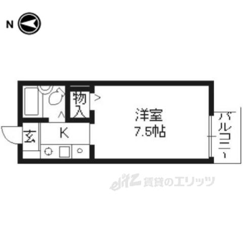 プレジール今堀(1K/1階)の間取り写真