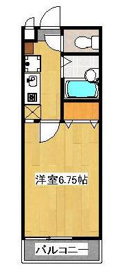 シティハイツ相模大野(1K/2階)の間取り写真