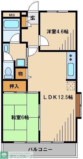 森田マンション1号棟(2LDK/3階)の間取り写真