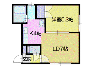 パークマンション(1LDK/1階)の間取り写真
