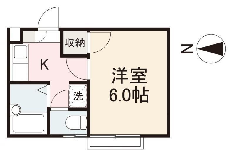 コアシティI(1K/1階)の間取り写真